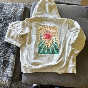G & L Positive Goods Cream Unisex Zip Hoodie Thick Heavyweight Sunshine Redwoods